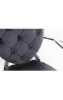 Conjunto de 2 sillones barrocos contemporáneos medallón negro y acero cromado