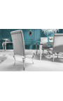 Conjunt de 2 cadires barrocs modernes, respatller recte, acer gris i cromat