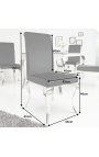 Conjunt de 2 cadires barrocs modernes, respatller recte, acer negre i cromat