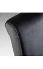 2 db modern barokk székből álló készlet, egyenes háttámlával, fekete és krómozott acélból