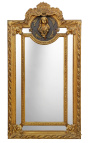Mirror psyche Louis XVI style gilt with female profile