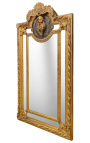 Зеркальная психика Louis XVI с позолотой с женским профилем