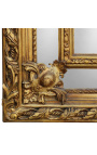 Gran mirall de perles de vidre d'estil Lluís XVI daurat, perfil femení