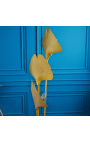 Lampada da terra "Ginkgo" in metallo color oro, ispirazione Art-Deco