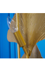 "Ginkgo" floor lamp in brass-colored metal, Art-Deco inspiration