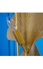 "Ginkgo" podna svjetiljka u medenom metalu, inspiracija Art-Deca