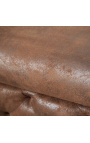 Armchair "Všeobecný" dizajnArt Deco Chesterfield v čokoládovej suede tkanina