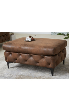 Panca &quot;Rhea&quot; design Art Déco Chesterfield tessuto scamosciato cioccolato