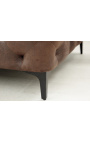 Sedenje "Rhea" dizajn Art Deco Chesterfield čokoladne suede tkanine