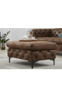 Betrag "Rhea" designArt Deco Chesterfield Schokolade Wildleder Stoff