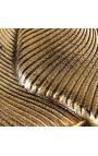Table basse "Feuilles de Ginkgo" métal couleur laiton 55 cm de diamètre