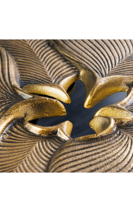 Tavolino &quot;Ginkgo Leaves&quot;, metallo color ottone, diametro 55 cm