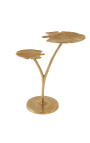 Side tafel "twee ginkgo bladeren" metalen kleur gouden brass