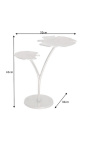 Tavolino "doppie foglie di Ginkgo" in metallo argentato