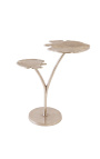 Side table "double sheets of Ginkgo" metal silver