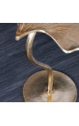 "Ginkgo blad" metall sidobord i gyllene mässing färg