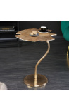 Table d'appoint feuille de Ginkgo métal couleur laiton doré