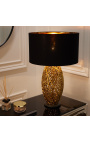 Moderne Lampe "Cory" goldenes aluminium und grauer marmor