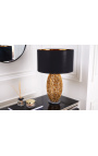 Contemporary lamp "Cory" golden aluminum and gray marble