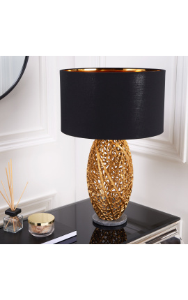 Moderne Lampe "Cory" aus goldenem Aluminium und grauem Marmor