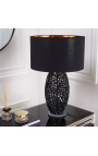 Moderne lamper "Cory" svart aluminium og grå marmor