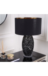 Lampe contemporaine Cory aluminium noir et marbre gris
