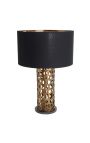 Contemporary lamp "Cory" brass-coloured aluminum and gray marble