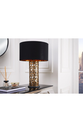 Contemporary lamp &quot;Cory&quot; brass-coloured aluminum and gray marble