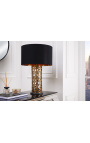 Contemporary lamp "Cory" brass-coloured aluminum and gray marble