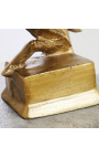 Decoração em alumínio dourado sobre suporte "Cabeça de Cavalo" 40 cm