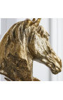 Decoració en alumini daurat sobre suport "Cap de cavall" 40 cm
