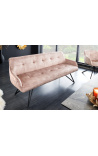 Banquette Euphoric contemporaine en velours grège - 160 cm