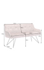 Banc contemporani "Euphoric" de vellut gris - 160 cm