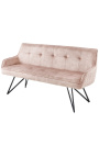 Contemporaire "Euphoriek" bench in greige velvet - 160 cm