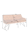 Banc contemporani "Euphoric" de vellut mostassa - 160 cm