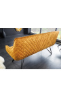 Banquette "Euphoric" contemporaine en velours moutarde - 160 cm