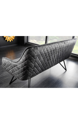 Banc contemporani &quot;Euphoric&quot; de vellut gris fosc - 160 cm