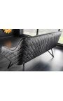 Banquette "Euphoric" contemporaine en velours gris foncé - 160 cm