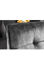 Banquette "Euphoric" contemporaine en velours gris foncé - 160 cm