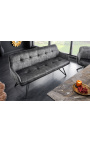 Banquette "Euphoric" contemporaine en velours gris foncé - 160 cm