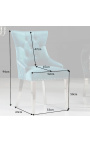Conjunt de 2 cadires barrocs modernes, respatller de diamant, acer turquesa i cromat