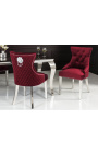 Komplektis 2 modernset barokktooli, teemantseljatugi, Burgundia ja kroomitud teras - 4
