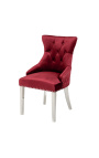 Набор из 2 стульев в стиле барокко в стиле модерн со спинкой в виде бриллиантов, бордового цвета и хромированной стали