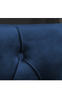 Set de 2 chaises baroque moderne, dossier à losanges, bleu marine et acier chromé