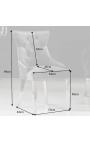 Σετ 2 μοντέρνες μπαρόκ καρέκλες, διαμαντένια πλάτη, γκρι και χρωμιωμένο ατσάλι