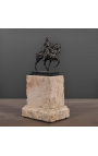 Sculpture de cavalier Florentin sur support en pierre de sable