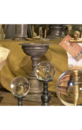 Cup mounted on an 18th century black marble pedestal