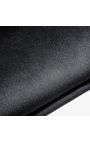 Set aus 2 modernen Barock-Ohrensesseln aus schwarzem Samt und verchromtem Stahl