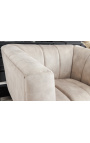 Fauteuil LETO en velours couleur champagne avec pieds noirs