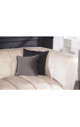 3-osobowa sofa LETO z aksamitu w kolorze szampana z czarnymi nogami